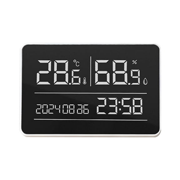 PatungKu Quiet Digital Wall Clock for Home Calendar Temperature Humidness Indoor Display