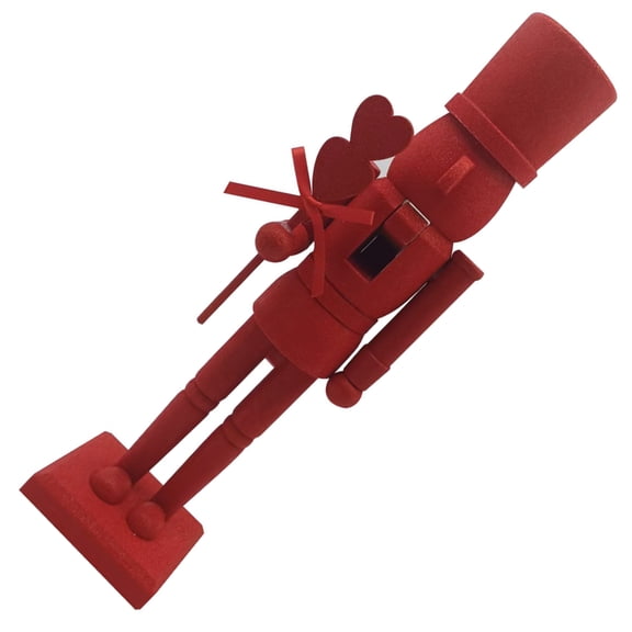 PatungKu Romantics Glittering Wooden Nutcrackers Figurine Valentine Decoration Handcrafted Soldier Figure Home Ornament Gifting