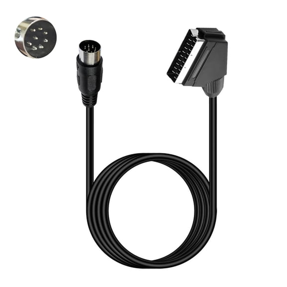 PatungKu SCART To 8Pin RGBs Sound Video Cable 28AWG Tin Plateds Coppers Enhanceds Signal Claritys