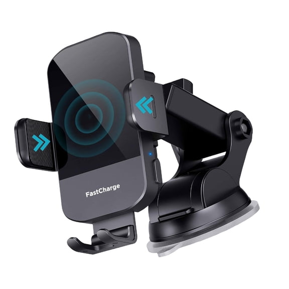 PatungKu Safety Enhancing Charging Car Mount LED Alarm Foreign Object Detection 15W Fast Charging Auto Clamp Feature