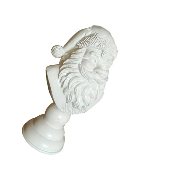 PatungKu Santa Bust Sculpture Resin Santa Head Figurine For Holiday Tabletop Decoration