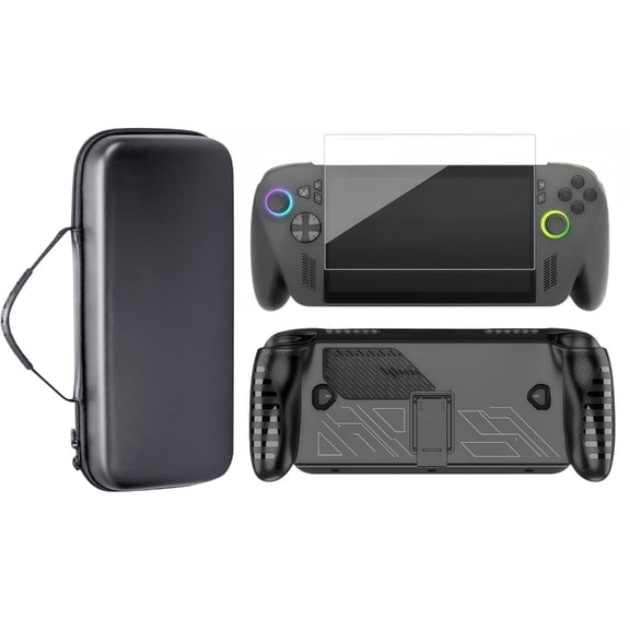 PatungKu Shockproof EVA Case With Tempered Glass Screen Film For Gaming Consoles