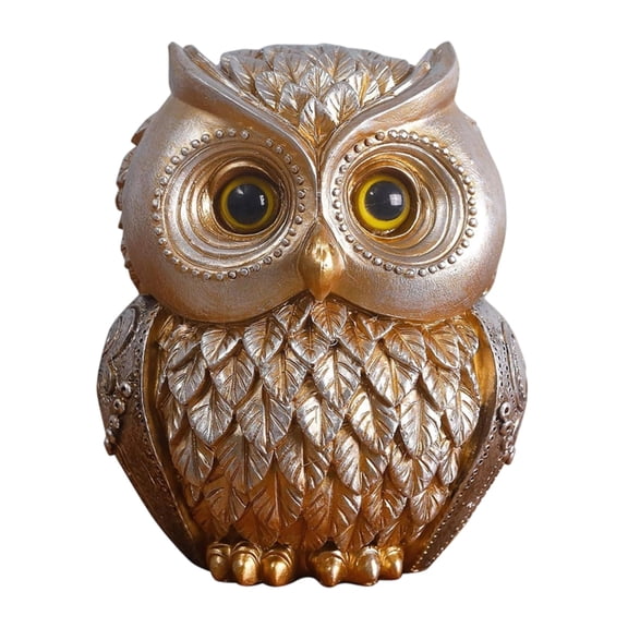 PatungKu Small Sculpture Owl Figurine,Cute Big Eyes Owl Statue,Gift for Owl Lover