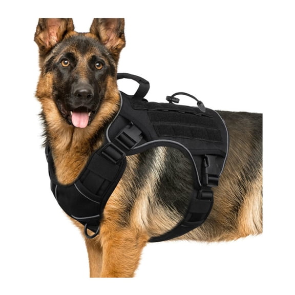 PatungKu Small to Large Dog Harness Reflective Strips Chest Strap Chew Prevent Vest For Aggressive Pullers Walking Training Gear