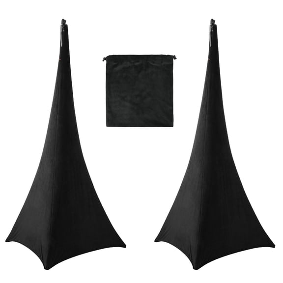 PatungKu Speaker Stand Covers With Drawstring Bag Spandex Fabric Cable Concealment Tool