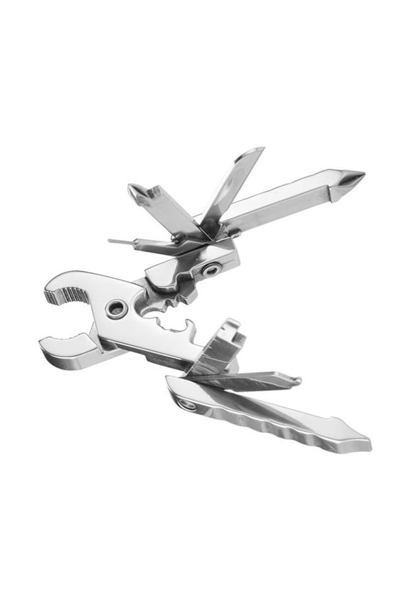 Stainless Steel 15 In 1 Folding Key Chain Multifunctional Pocket Multitool Plier