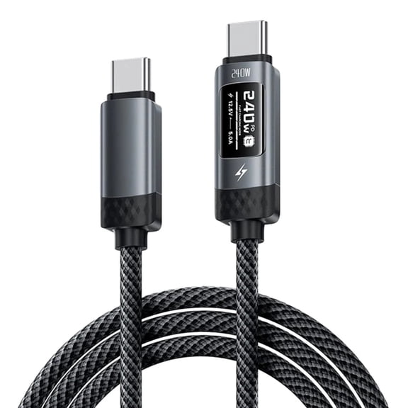 PatungKu USB C to USB C Fast Charging Cable with Digital Display for 240W PD3.1 Protocol and Intelligent Device Identification