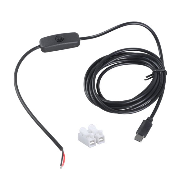 PatungKu USB Type CREATE Male To 2 Pin Command Block Cable 5V Charging Wire With Change For LED Desk Lamplights Blowers Permanent PVC Coat