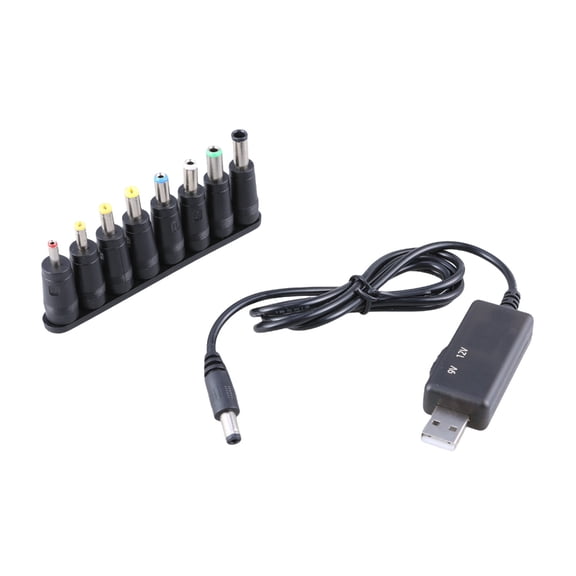PatungKu USB to 8 DC-Jack Round Hole Connector Adapter Cable USB DC5/9/12V Step-up Cord