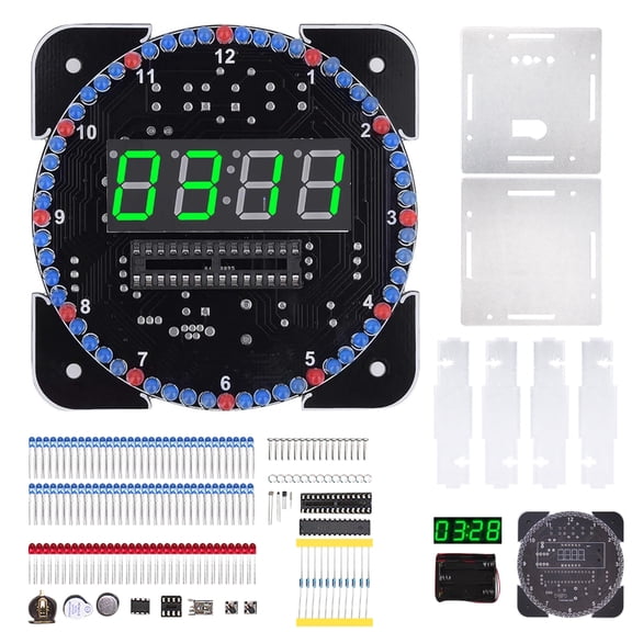 PatungKu Upgrades 4 Digit Digital Clock Set Temperature Alarm Light Control Easy Assembly