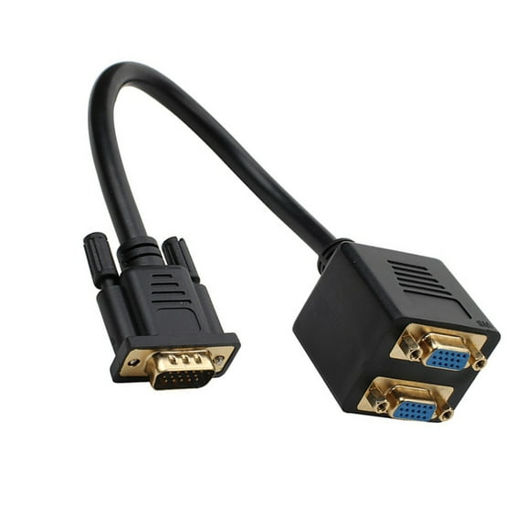 PatungKu VGA Splitter Cable 1Input 2Output 1080P Double Monitor Adapter 25cm Cable For PC Laptop Projectors LCD TVs Box Displays