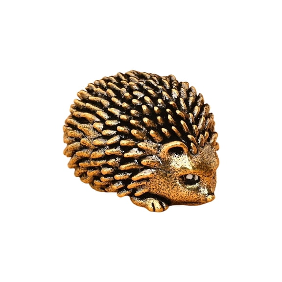 PatungKu Vintage Brass Hedgehog Figure Statue Fengshuis Ornament for Shelves Table Decors