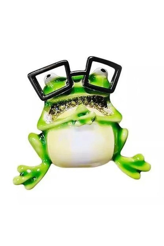Whimsical Glasses Frogs Brooch Theme Accessories Sturdy Brooch Gift For Adults Trendy Outfits