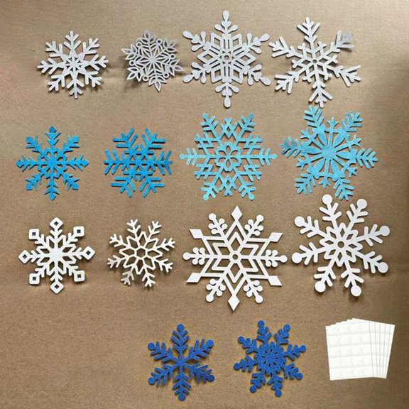 PatungKu Winter Party Pack Snowflake Cutouts Accessories Wall Window Seasonal Ornament