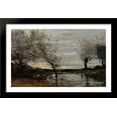 thumbnail image 1 of Marshy Pastures 40x26 Large Black Wood Framed Print Art by Camille Corot, 1 of 2