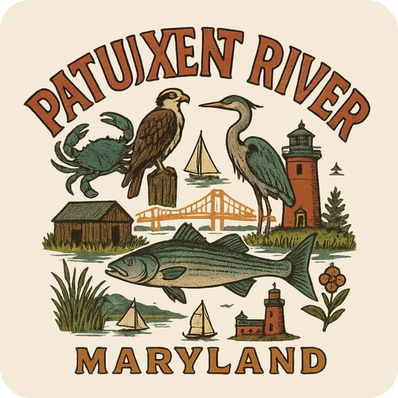 Patuxent River Maryland Keepsakes Souvenir Vinyl Sticker – Destination Travel Keepsake Collectible (3-Inches Wide)