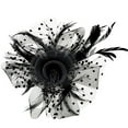 thumbnail image 1 of Tnhcen Wedding Fascinator Pillbox Tea Party Hats Flower Mesh Hat Ribbons And Feather Veils Hat Women Elegant Bridal Royal Cocktail Party Headdress Wedding Hat, 1 of 3