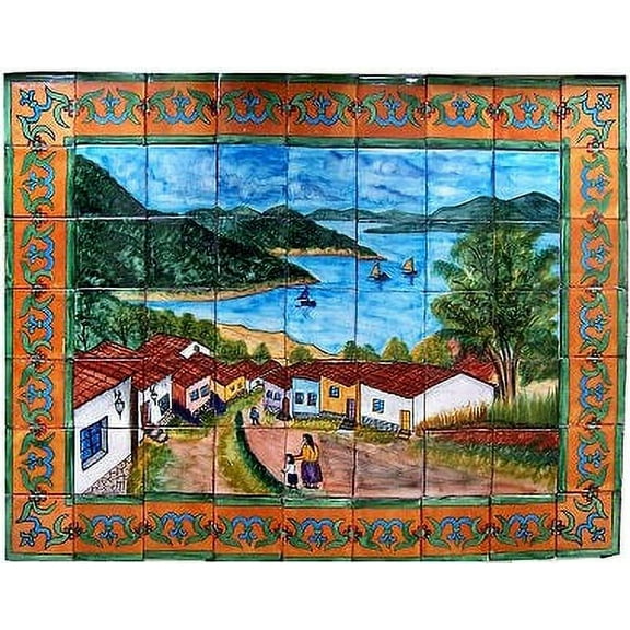 Fine Crafts & Imports Clay 30" x 38" Talavera Tiles
