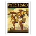 thumbnail image 1 of Patzcuaro Mexico - National Railways of Mexico - Vintage Railroad Travel Poster c.1950s - Bamboo Fine Art 290gsm Paper Print (Unframed) 18x24in, 1 of 4