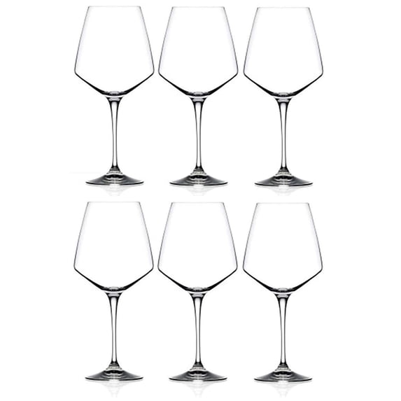 Patzino Italian Crystal Aria Collection 6 Piece Crystal Wine Glass Set (Red Wine (26.5 oz) - 6 Piece Set)
