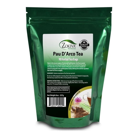 Pau D'Arco Tea Bags Mega Pack 90 All-Natural - Caffeine-Free, Herbal Tea Bags