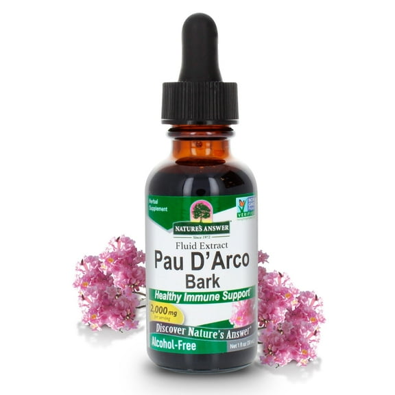 Natures Answer Pau DArco Bark 2,000 mg, Traditional Herbal Immune Support, Alcohol-Free Liquid Extract, 1 fl oz