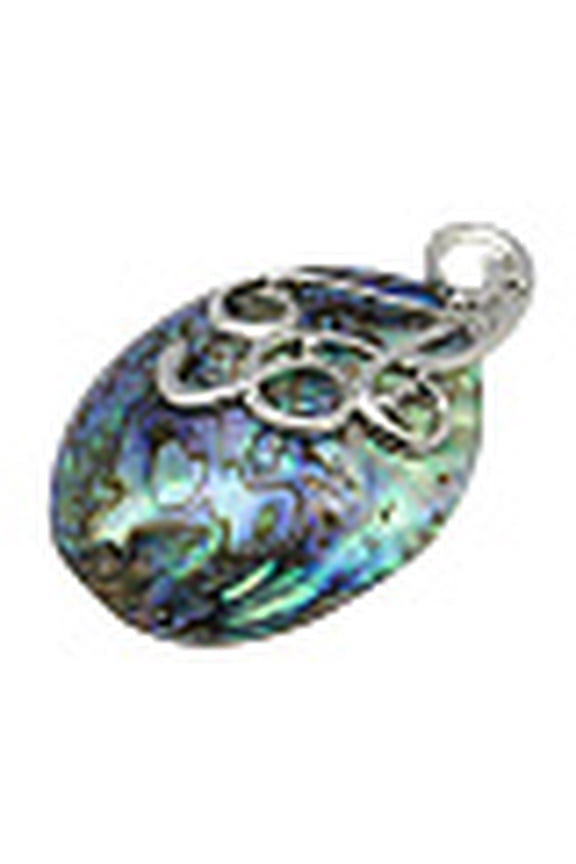 Paua Shell Big Pendants with Brass Pendant Setting Nickel Metal Color Colorful 59~75x34~40x12mm Hole: 4.5mm