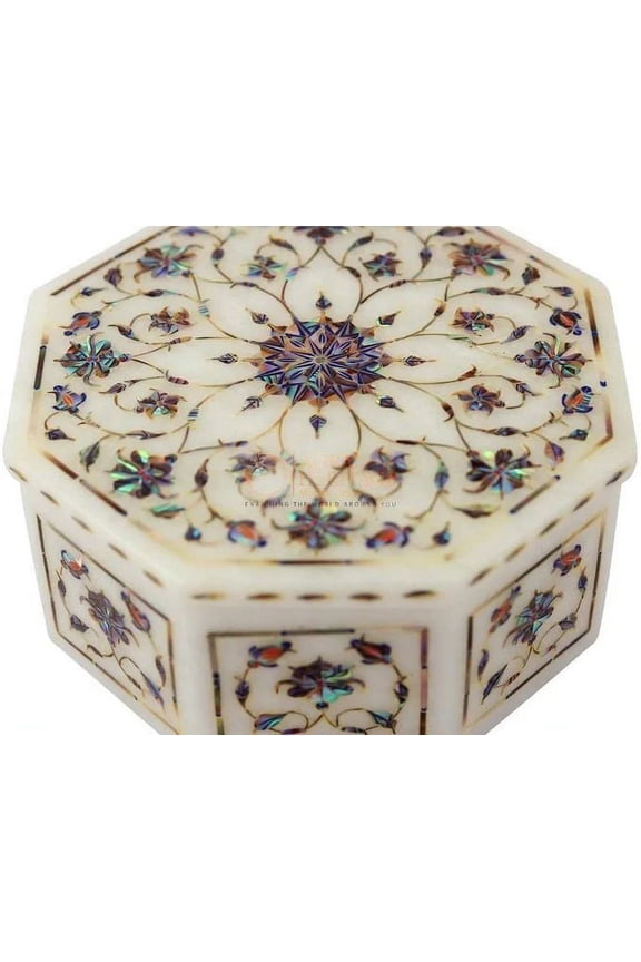 Pauashell Jewelry Box Marble Inlay Keepsake Box Wedding Gifts