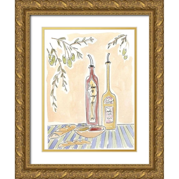 Paul, Alan 12x14 Gold Ornate Wood Framed with Double Matting Museum Art Print Titled - Olio della Cucina IV