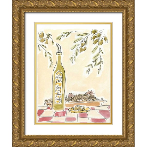 Paul, Alan 12x14 Gold Ornate Wood Framed with Double Matting Museum Art Print Titled - Olive Oil Love