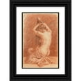 thumbnail image 1 of Paul Albert Baudouin 13x18 Black Ornate Wood Framed Double Matted Museum Art Print Titled - Female Figure Dressing Hair, 1 of 5
