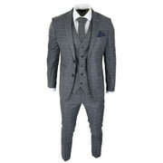 Paul Andrew Hobbs Men's Grey Check 3 Piece Suit