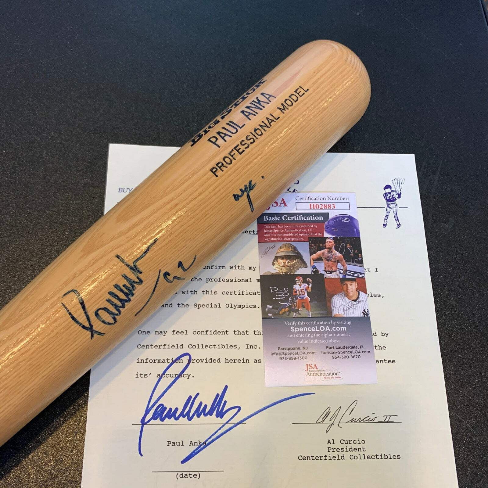 Paul Anka Signed Personal Model Baseball Bat With JSA COA  Signed Letter