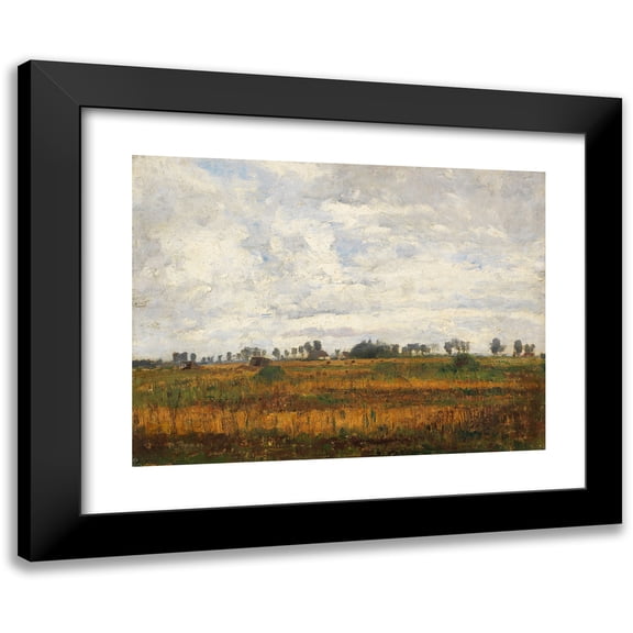 Paul Baum 14x12 Black Modern Framed Museum Art Print Titled - Moor Landscape Near Dachau (1880)