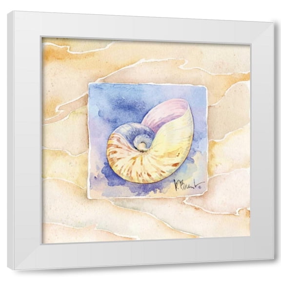 Paul Brent 12x12 White Modern Wood Framed Wall Art Titled - Nautilus