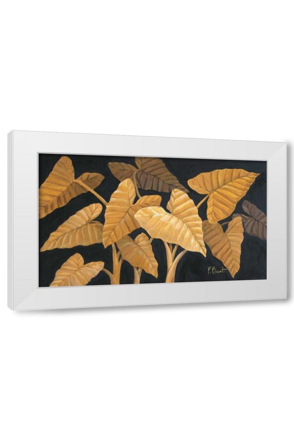 Paul Brent 14x10 White Modern Wood Framed Wall Art Titled - Calypso Leaves II