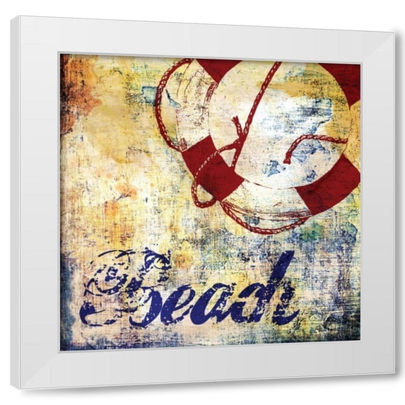 Paul Brent 15x15 White Modern Wood Framed Wall Art Titled - Nautical Motif II
