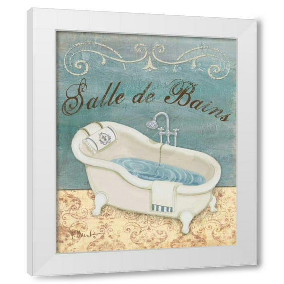 Paul Brent 15x18 White Modern Wood Framed Wall Art Titled - Parisian Bath I