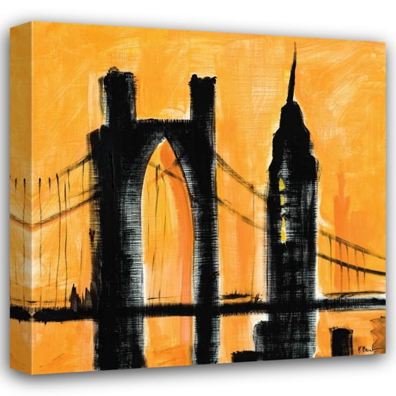 Paul Brent 20x20 Gallery Wrapped Canvas Wall Art Titled - Amber Cityscape
