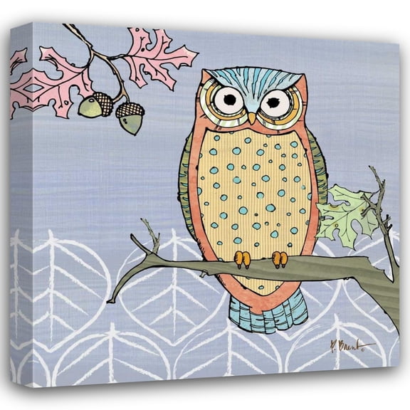 Paul Brent 20x20 Gallery Wrapped Canvas Wall Art Titled - Pastel Owls II