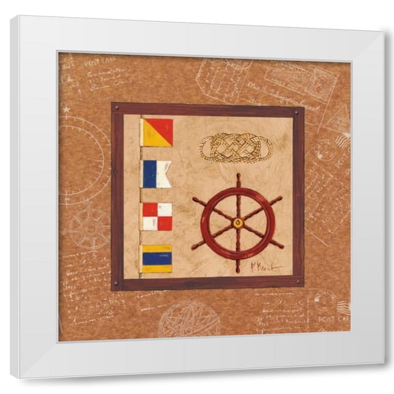 Paul Brent 20x20 White Modern Wood Framed Wall Art Titled - Newport II