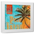 thumbnail image 1 of Paul Brent 20x20 White Modern Wood Framed Wall Art Titled - Rojo Palm II, 1 of 5