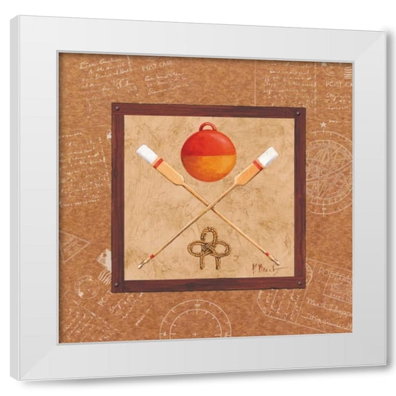 Paul Brent 26x26 White Modern Wood Framed Wall Art Titled - Newport IV
