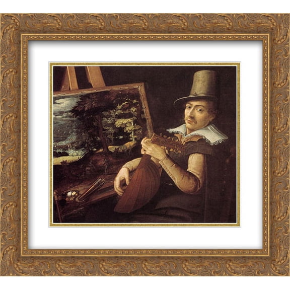 Paul Bril 2x Matted 22x20 Gold Ornate Framed Art Print 'Self-Portrait'