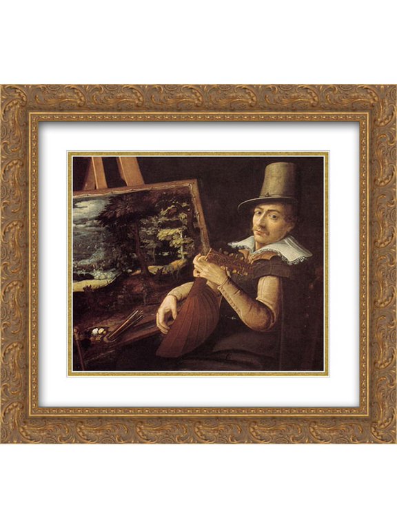 Paul Bril 2x Matted 22x20 Gold Ornate Framed Art Print 'Self-Portrait'