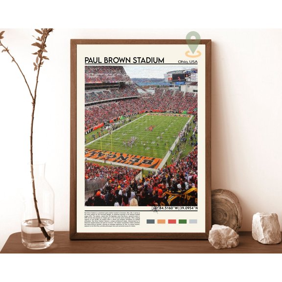 Paul Brown Stadium Print, Paul Brown Stadium Poster, Paul Brown Stadium Wall Art, Paul Brown Stadium Travel, Paul Brown Stadium Art Print Wall Art, Modern Wall Decor, 16x24 UNFRAMED