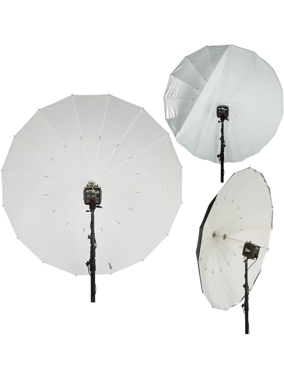 Paul C Buff 64" White PLM Umbrella with White Front Diffusion Fabric and Black Outer Cover Bundle