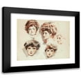 thumbnail image 1 of Paul César Helleu 14x12 Black Modern Framed Museum Art Print Titled - Portraits of Marthe Letellier and Ellen Helleu, 1 of 5