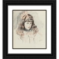 thumbnail image 1 of Paul César Helleu 15x17 Black Ornate Wood Framed Double Matted Museum Art Print Titled - Portrait of Ellen Helleu, the Artist's Daughter, 1 of 5