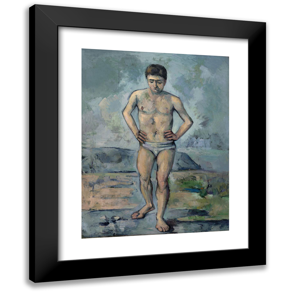 Paul Cézanne 12x14 Black Modern Framed Museum Art Print Titled - Le Grand Bather (1885)